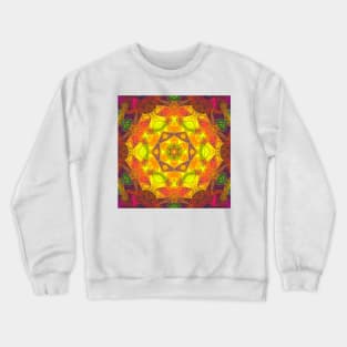 Mosaic Mandala Flower Pink Purple and Yellow Crewneck Sweatshirt